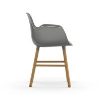 Form Dining Chair with Armrests Gray/ Oak