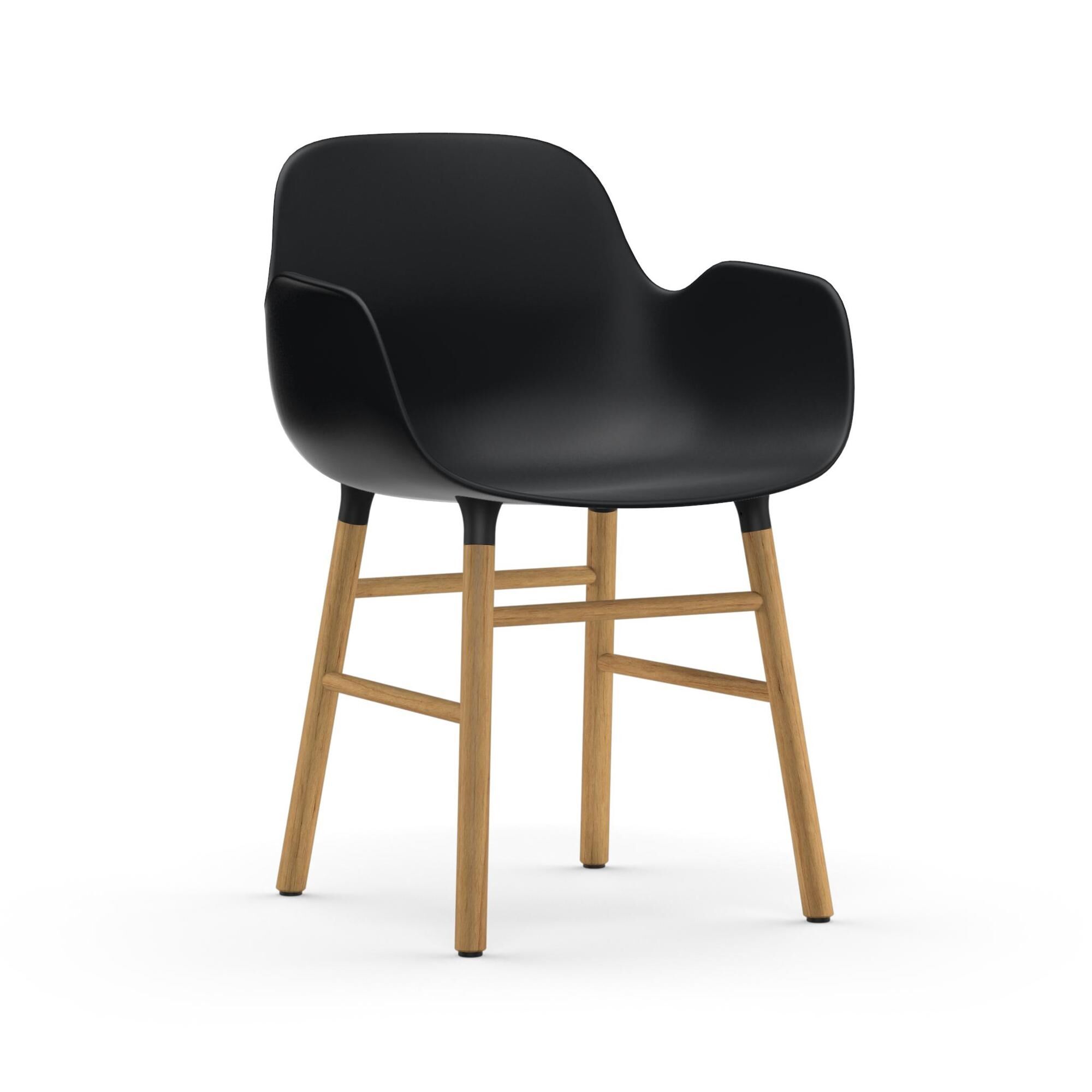 Form Spisebordsstol med Armln Sort/Egetr