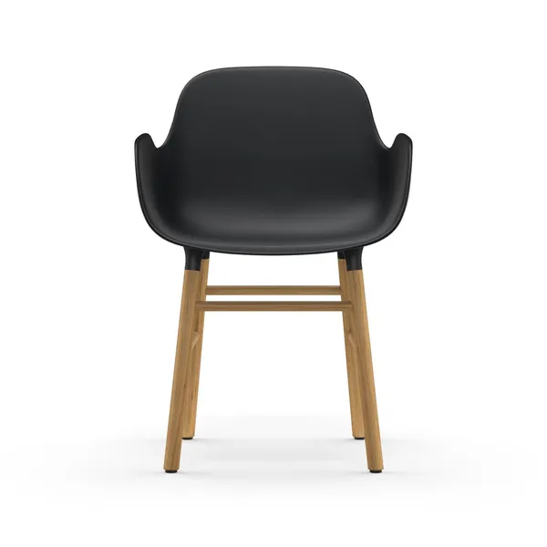 Silla de Comedor con Reposabrazos Form en Negro y Roble