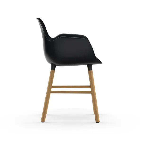 Silla de Comedor con Reposabrazos Form en Negro y Roble