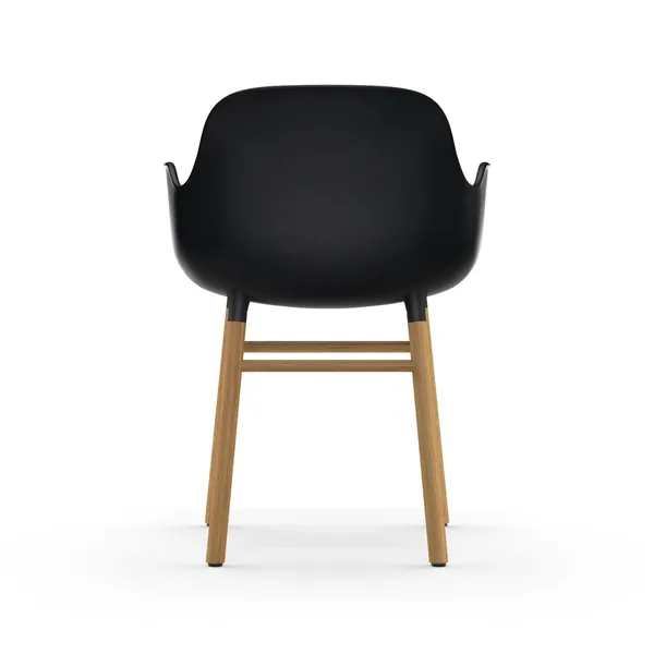 Silla de Comedor con Reposabrazos Form en Negro y Roble