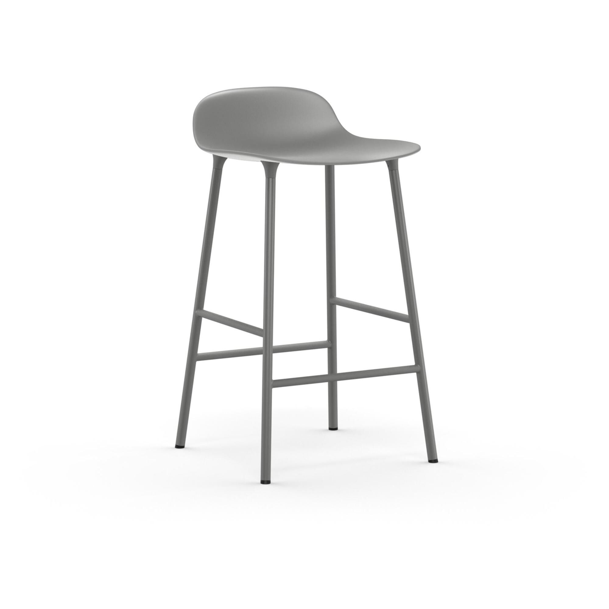 Form Tabouret de Bar H65 cm Gris/ Acier Gris