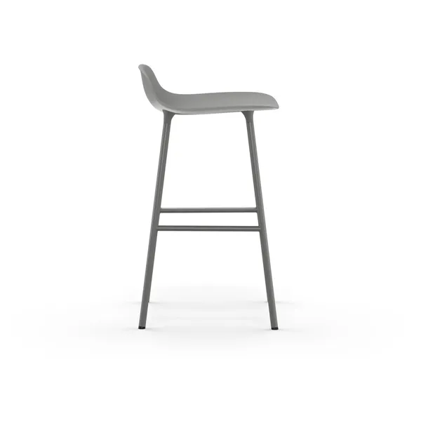 Form Barstol H65 cm Grå/Grå Stål