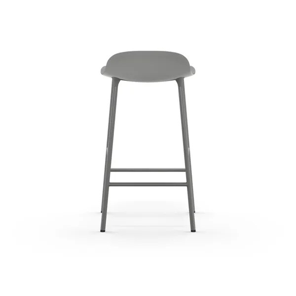 Form Barstol H65 cm Grå/Grå Stål