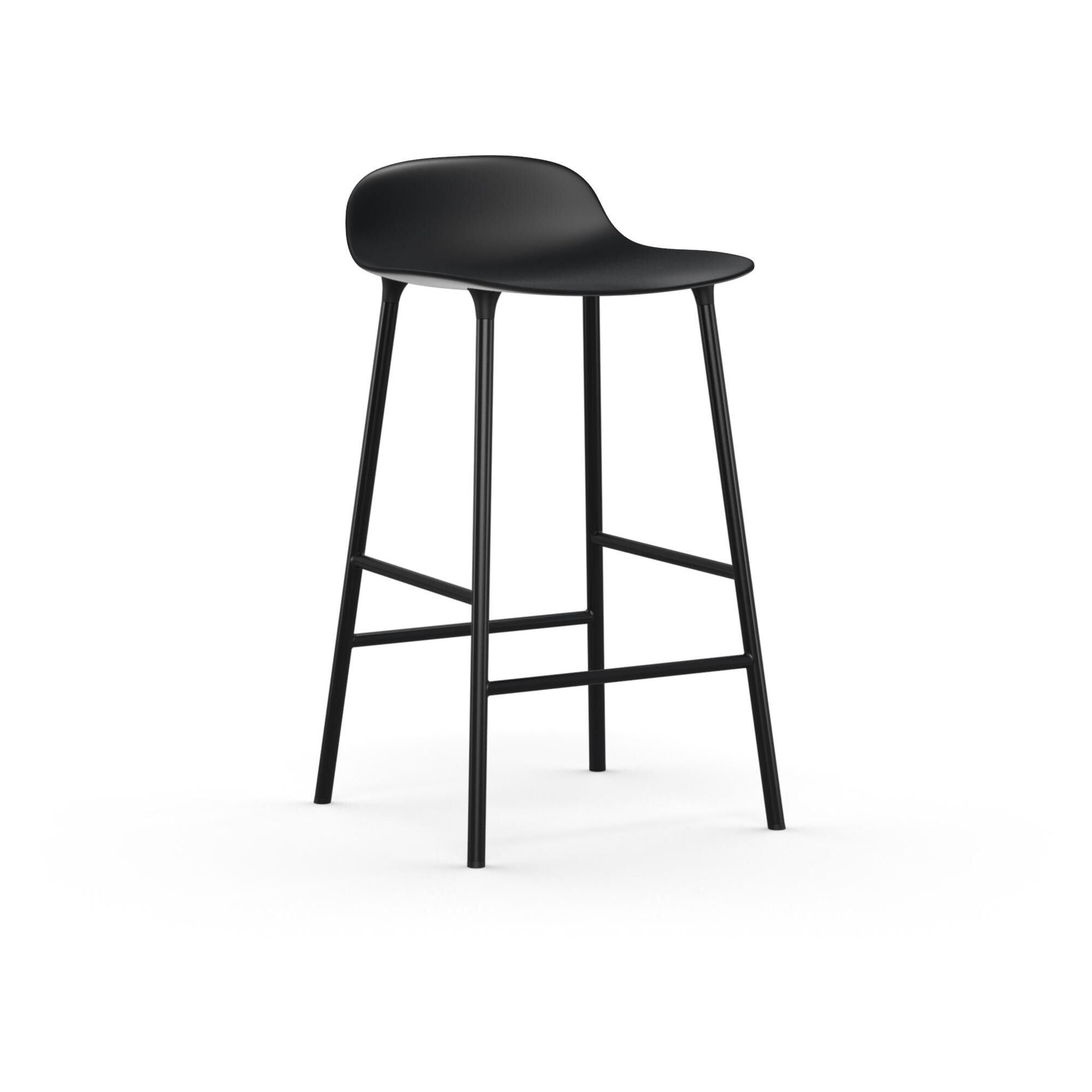 Form Tabouret de Bar H65 cm Noir/ Acier Noir
