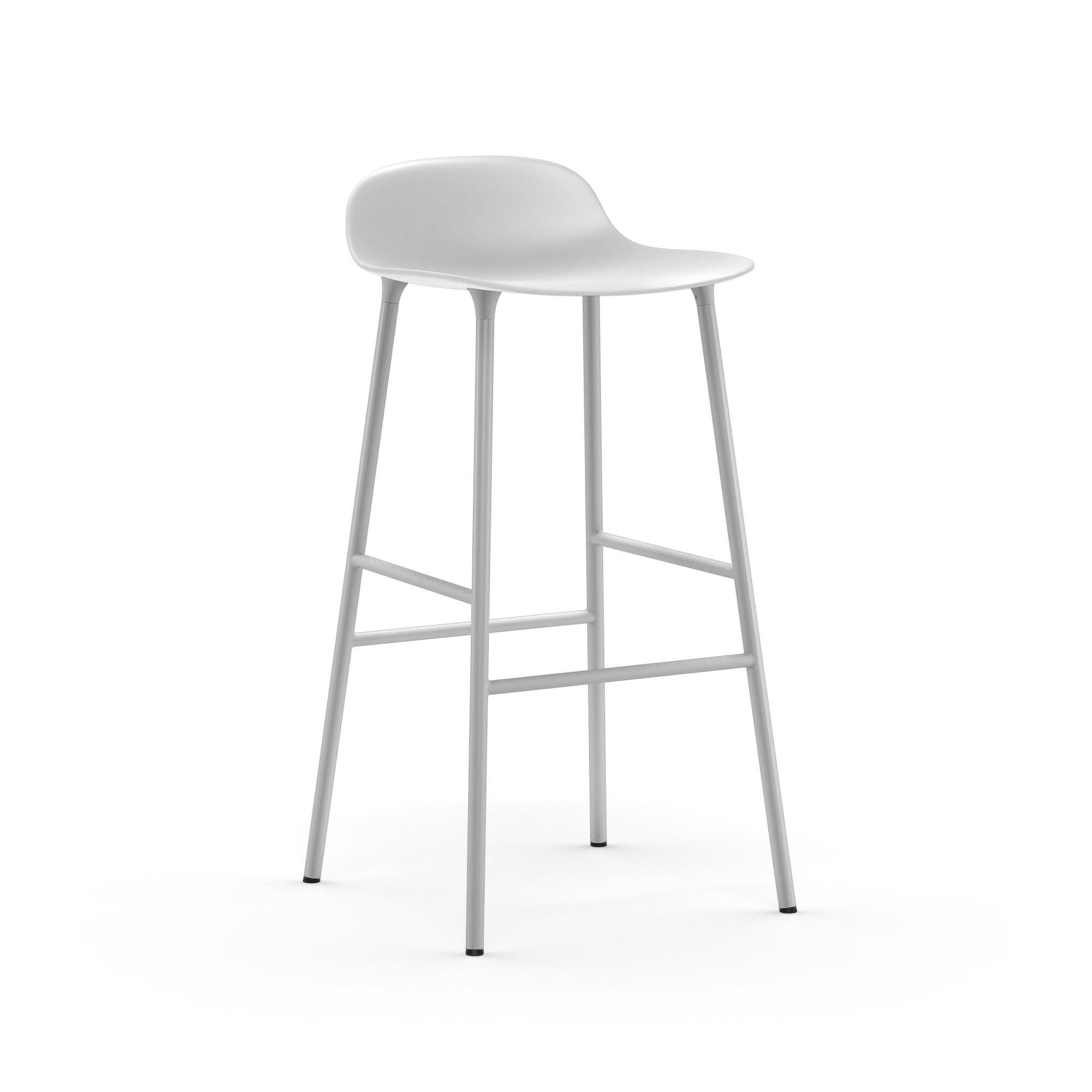 Form Barstol H75 cm Hvid/Hvid Stål