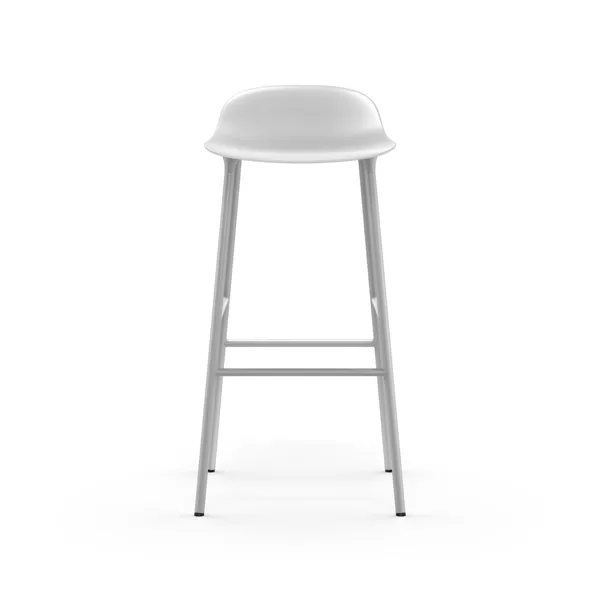 Form Bar Stool H75 cm White/ White Steel