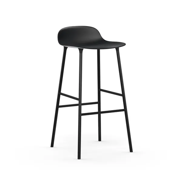 Form Bar Stool H75 cm Black/ Black Steel