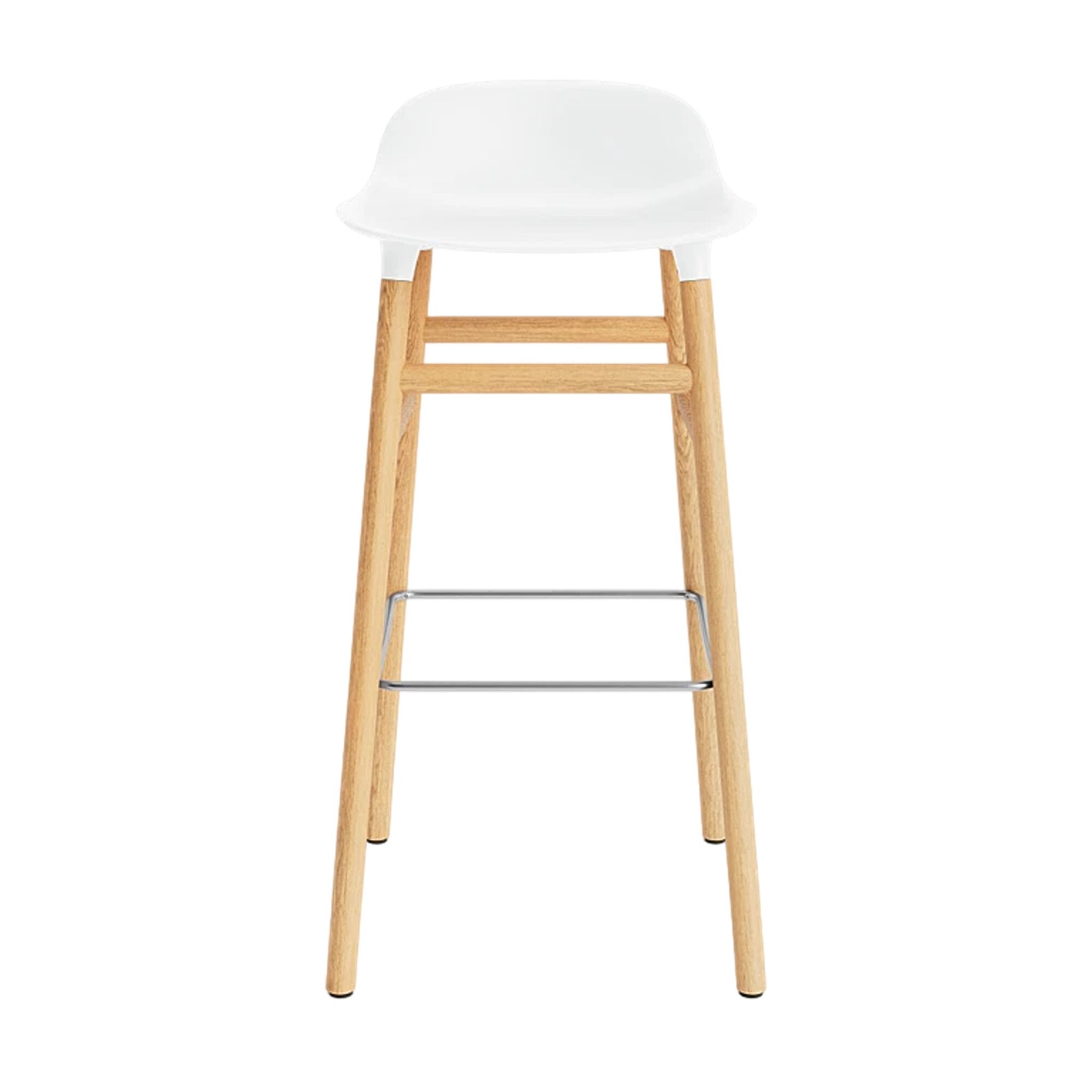 Form Barstol H75 cm Hvid/Egetræ