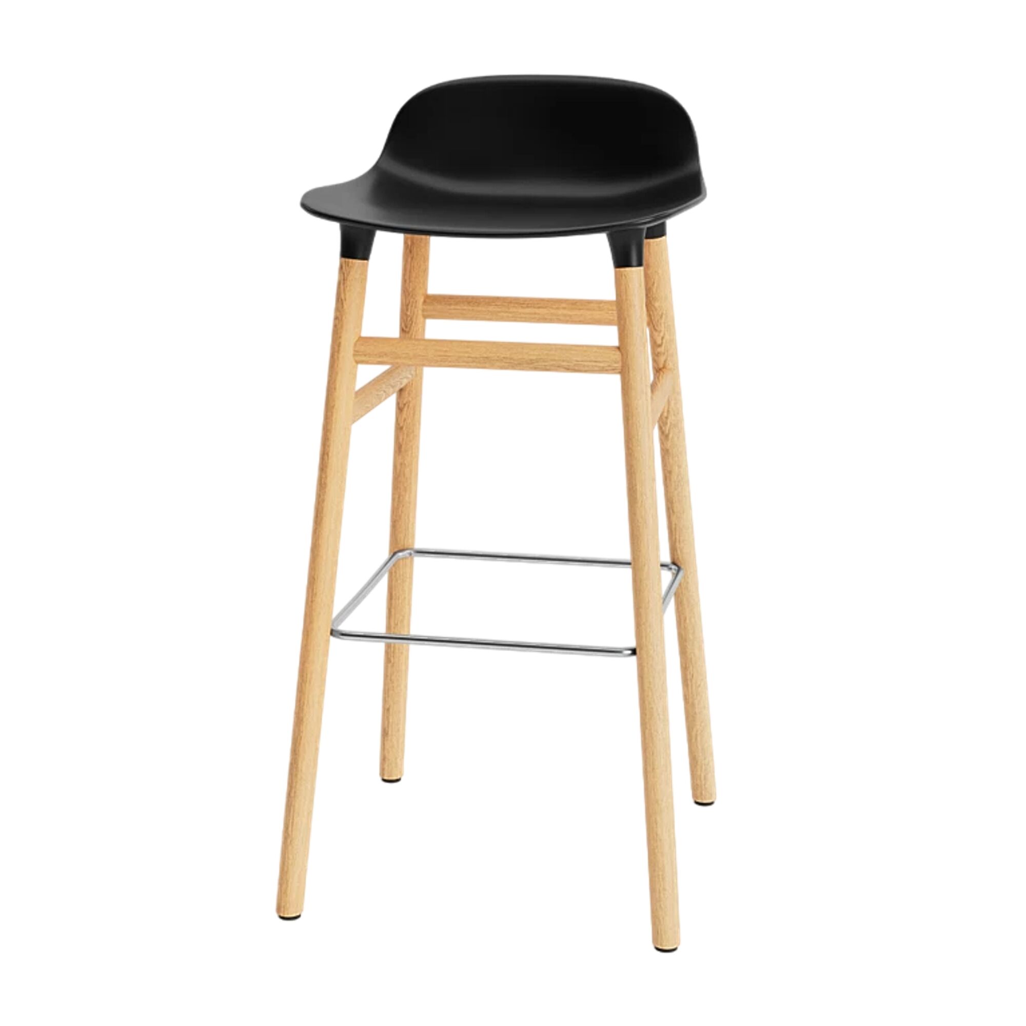Form Tabouret de Bar H75 cm Noir/ Chêne