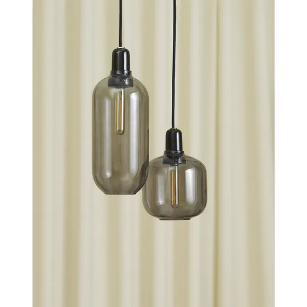 Amp Pendant Large Smoke-coloured/Black