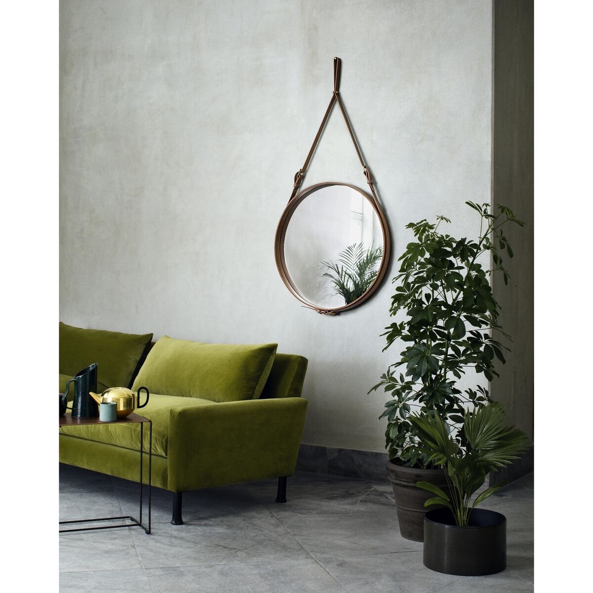 Adnet Tan Leder Ø58 cm