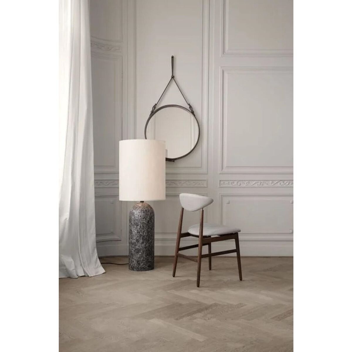 Adnet Tan Leder Ø58 cm