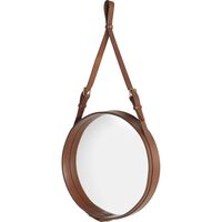 Adnet Väggspegel Cirkulär Tan Läder Ø45 cm