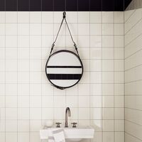 Adnet Väggspegel Cirkulär Tan Läder Ø45 cm