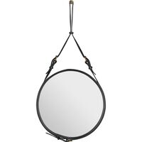Adnet Väggspegel Cirkulär Svart Läder Ø45 cm