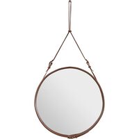 Adnet Wall Mirror Circular Tan Leather Ø70 cm