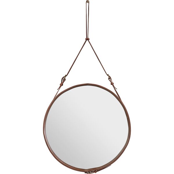 Adnet Wandspiegel Rond Tan Leer Ø70 cm