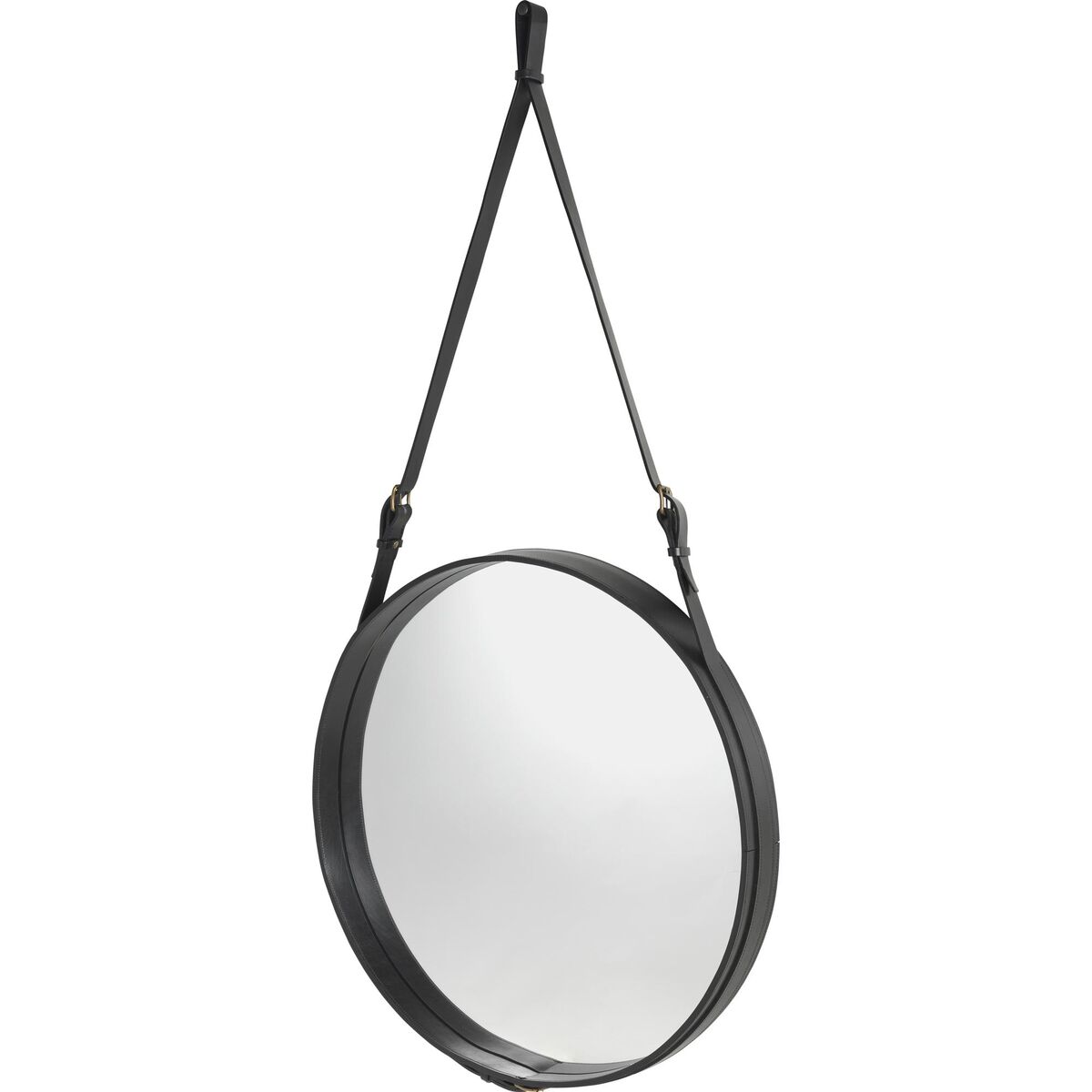 Adnet in Schwarz Leder Ø70 cm