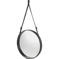 Adnet in Schwarz Leder Ø70 cm