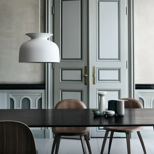 Round Hanglamp Houtskool Zwart Groot