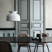 Round Hanglamp Mat Wit Groot
