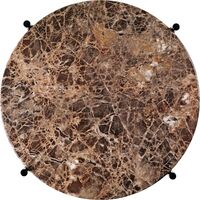 TS Side Table Round Ø40 Black/ Brown Emperador Marble
