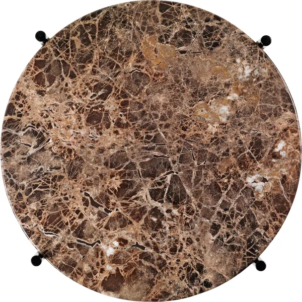 TS Side Table Round Ø40 Black/ Brown Emperador Marble