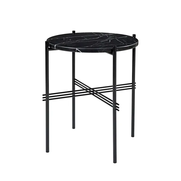 TS Side Table Round Ø40 Black/ Black Marquina Marble
