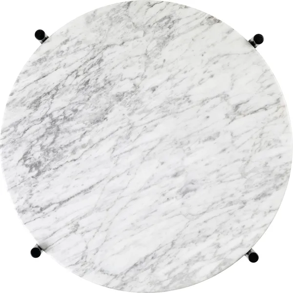 TS Side Table Round Ø40 Black/ White Carrara Marble