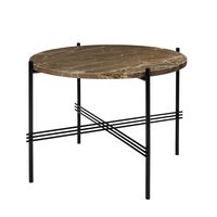 TS Sofabord Rundt Ø55 Sort/Brun Emperador Marmor