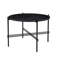 TS Sofabord Rundt Ø55 Sort/Sort Marquina Marmor