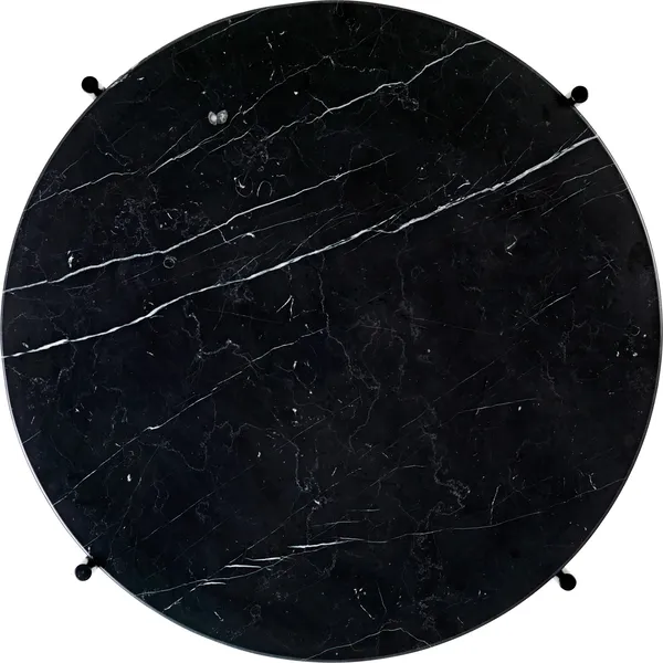TS Sofabord Rundt Ø55 Sort/Sort Marquina Marmor