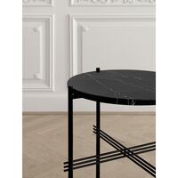 TS Sofabord Rundt Ø55 Sort/Sort Marquina Marmor