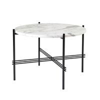 TS Coffee Table Round Ø55 Black/ White Carrara Marble
