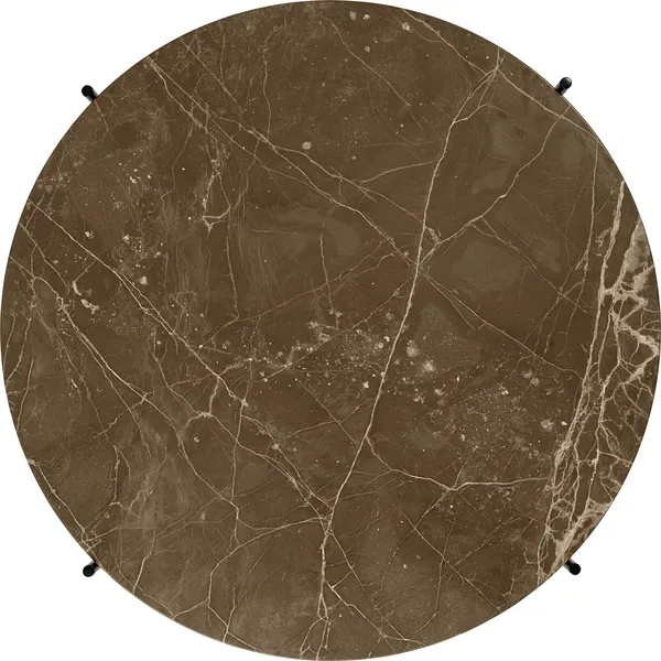 TS Coffee Table Round Ø80 Black/ Brown Emperador Marble