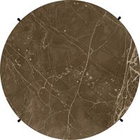 TS Coffee Table Round Ø80 Black/ Brown Emperador Marble