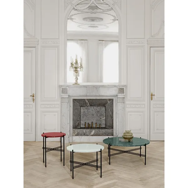 TS Coffee Table Round Ø80 Black/ Green Guatemala Marble
