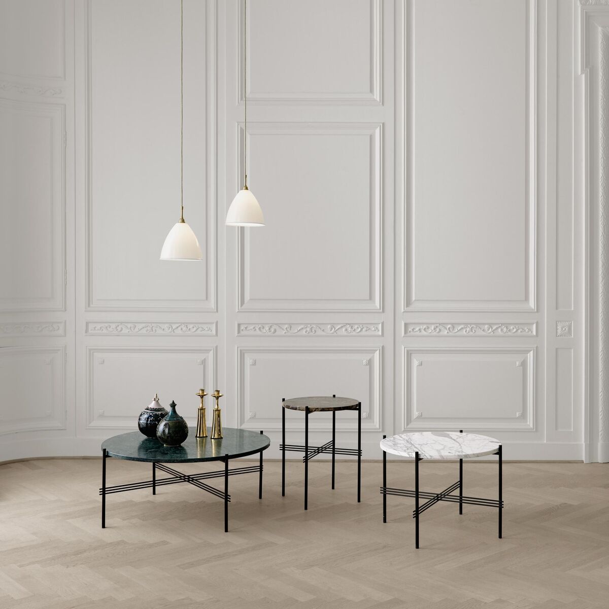 TS Coffee Table Round Ø80 Black/ Black Marquina Marble