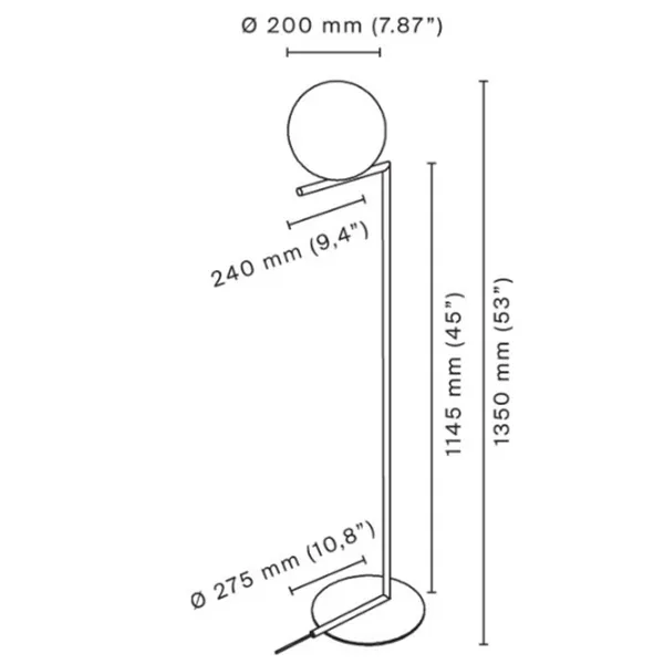 IC F1 Stehlampe Messing
