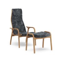 Lamino Sessel Mit Fußhocker Hoch Geölte Eiche/Kohle/Schaffell