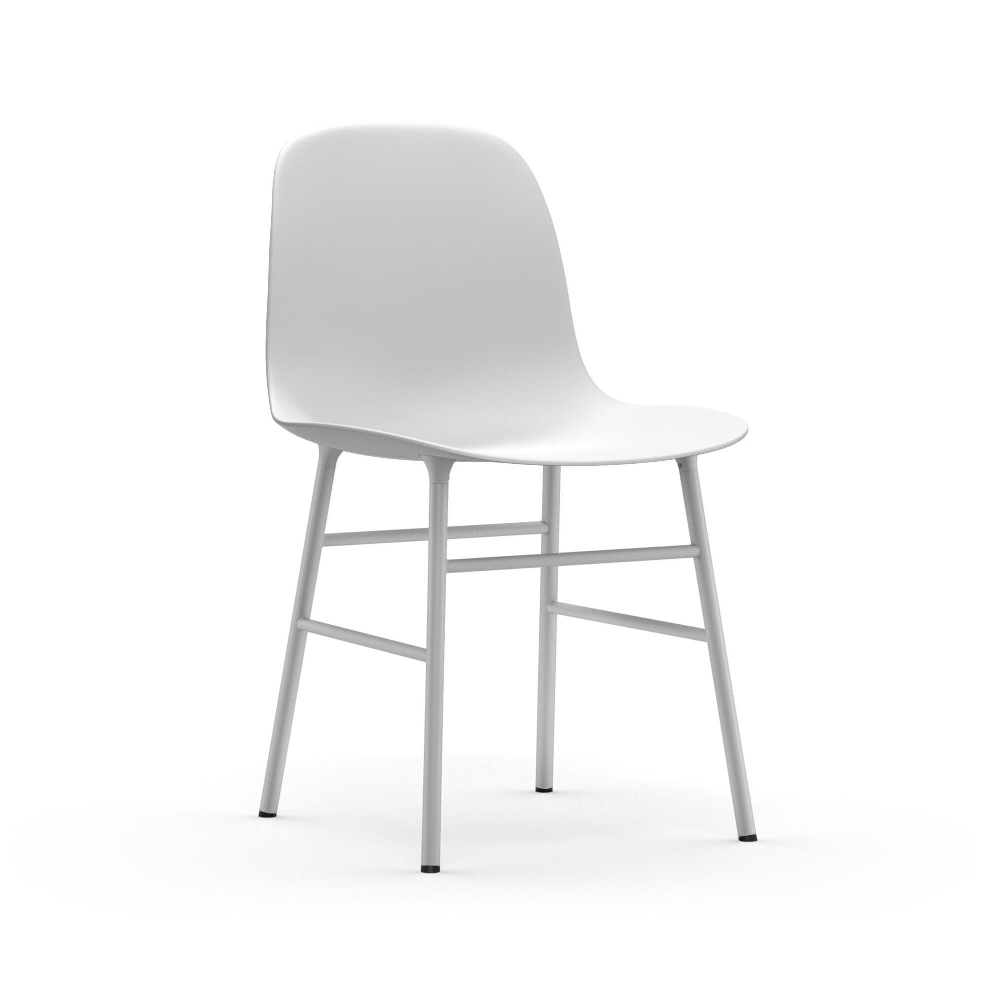 Form Spisestuestol Hvit/ Hvit Stål