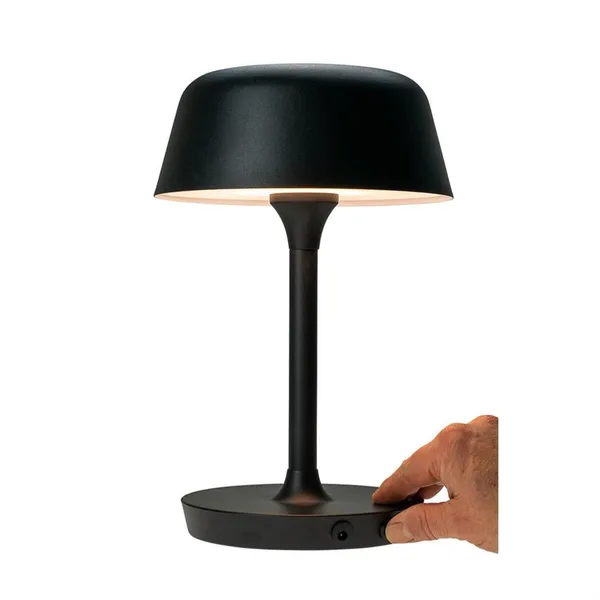 Lámpara de mesa portátil Valencia LED negra
