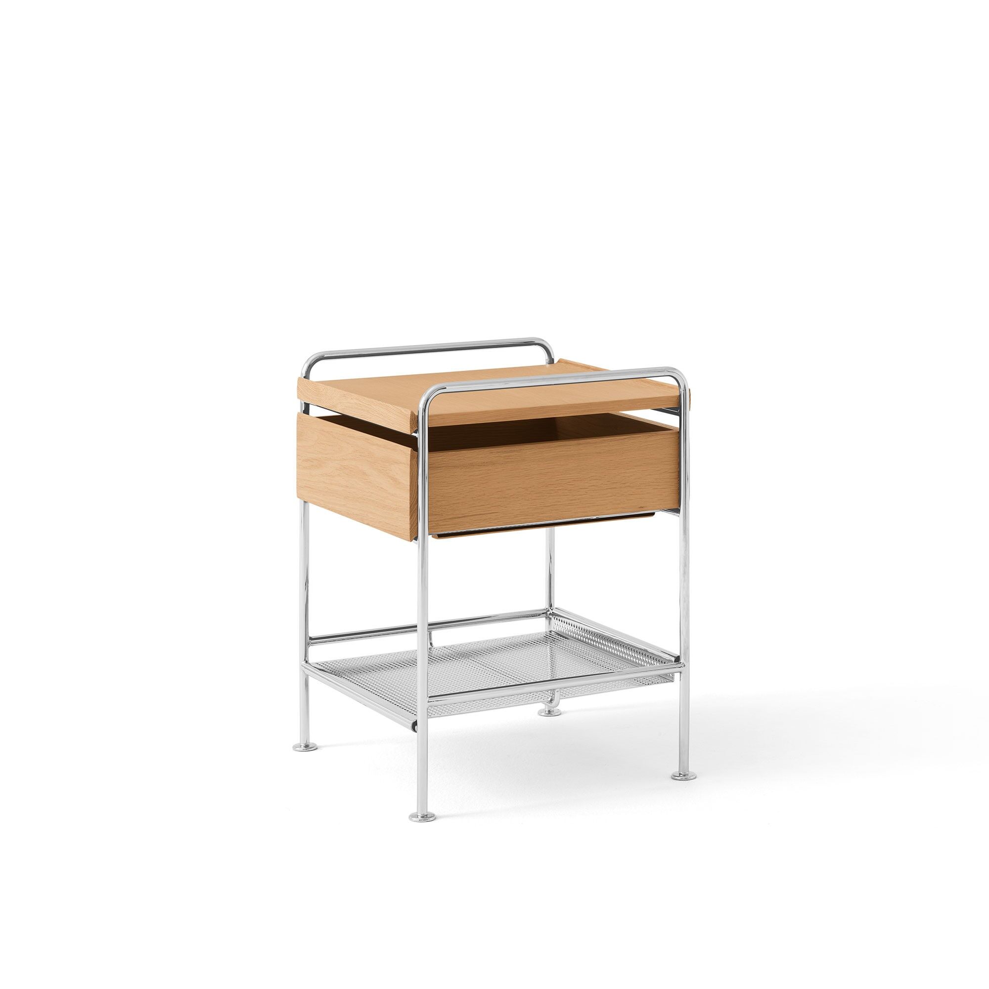 Alima NDS3 Side Table Krom/lakkert eik