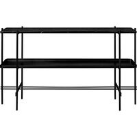 TS Console Table H72 cm with 2 Shelves and Tray Black/ Black Marquina Marble