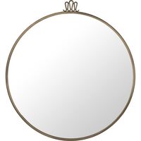 Randaccio Specchio da Parete Rotondo Ø70 cm Ottone Anticato