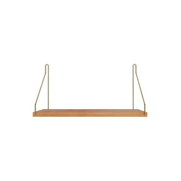 Single Shelf 20x40 Oak/ Brass