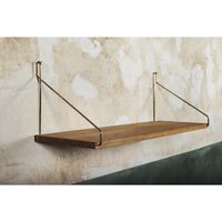 Single Shelf 20x40 Oak/ Brass