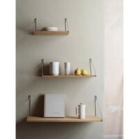Single Shelf 20x40 Oak/ Brass
