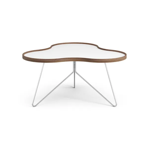 Flower Coffee Table 90x84 White/Walnut/Chrome